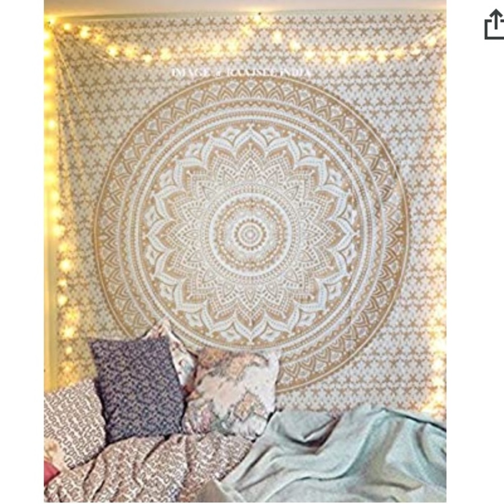 Gold and white tapestry